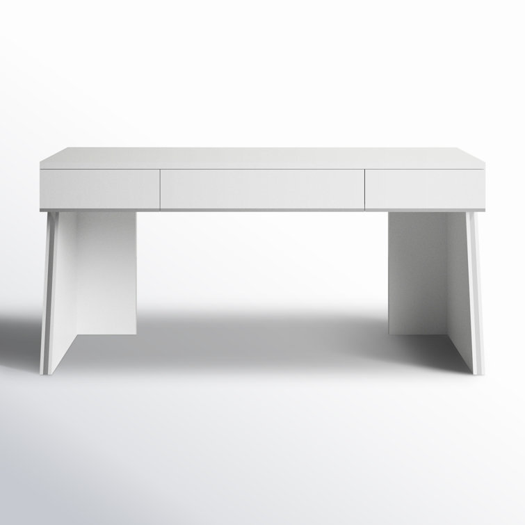Milda White High Gloss Desk Reviews AllModern